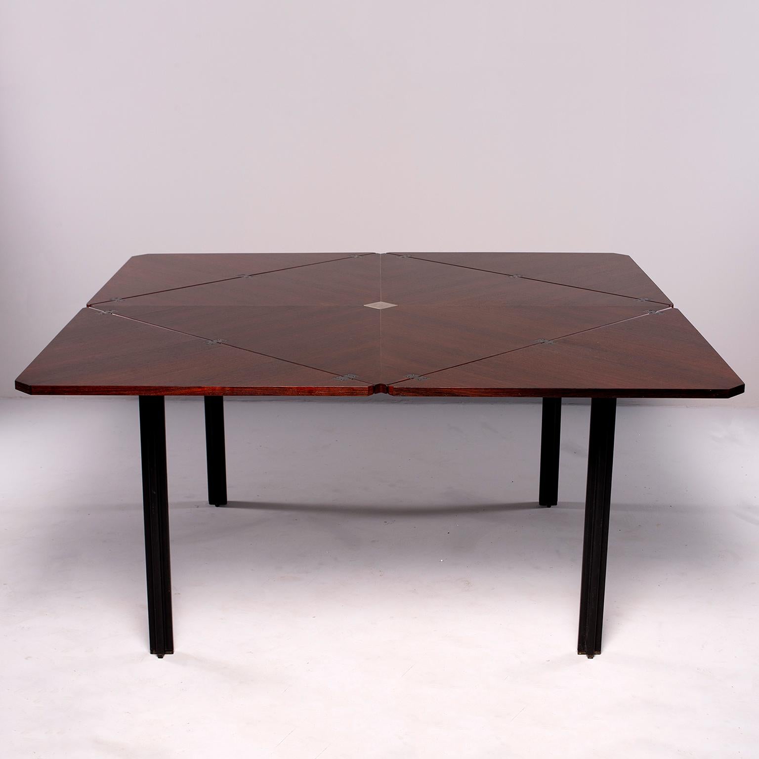 Mid-Century Modern Tecno of Italy Rosewood Table with Fold Up Leaves