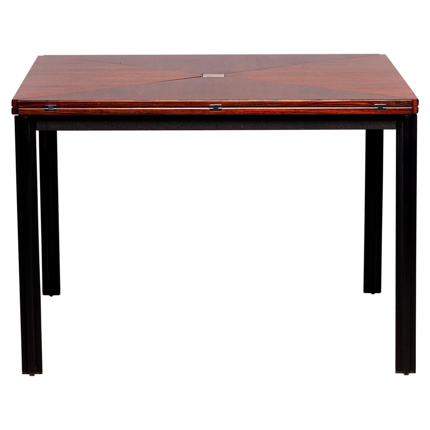 Tecno of Italy Rosewood Table with Fold Up Leaves