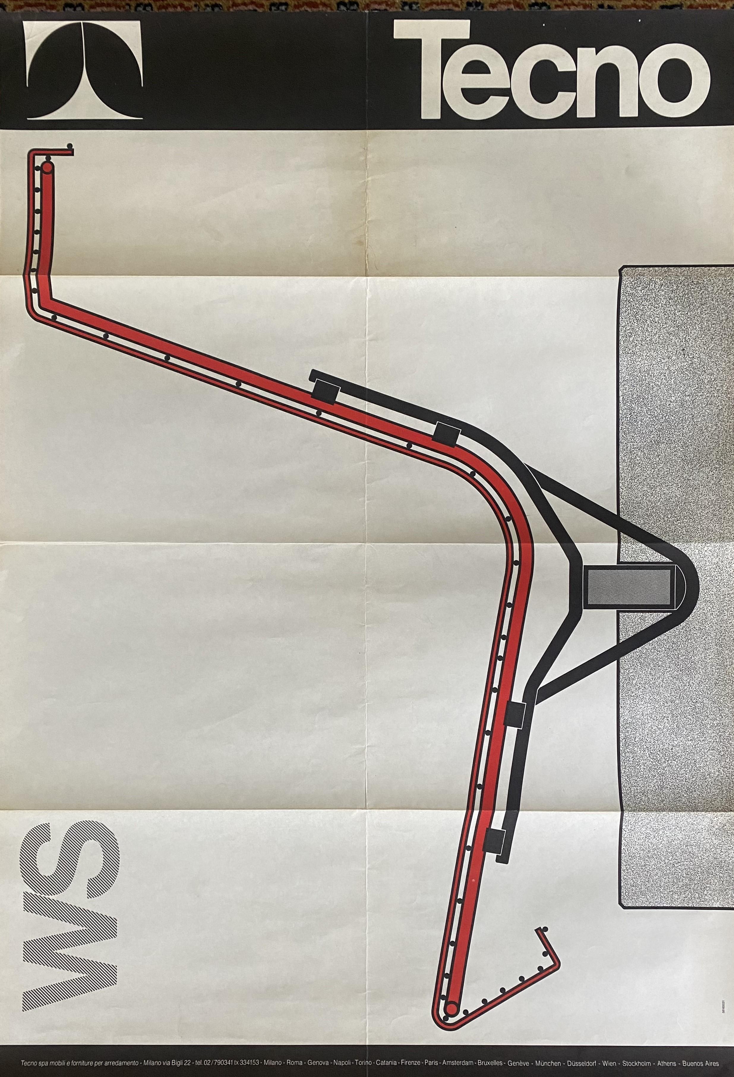 Here is a very rare and desirable vintage Promotional drawing poster displaying a detail furniture most likely by the Italian designer Osvaldo Borsani.

Measures: 99 x 68 x 0.01 cm

Tecno an innovative Italian furniture manufacturer was founded By