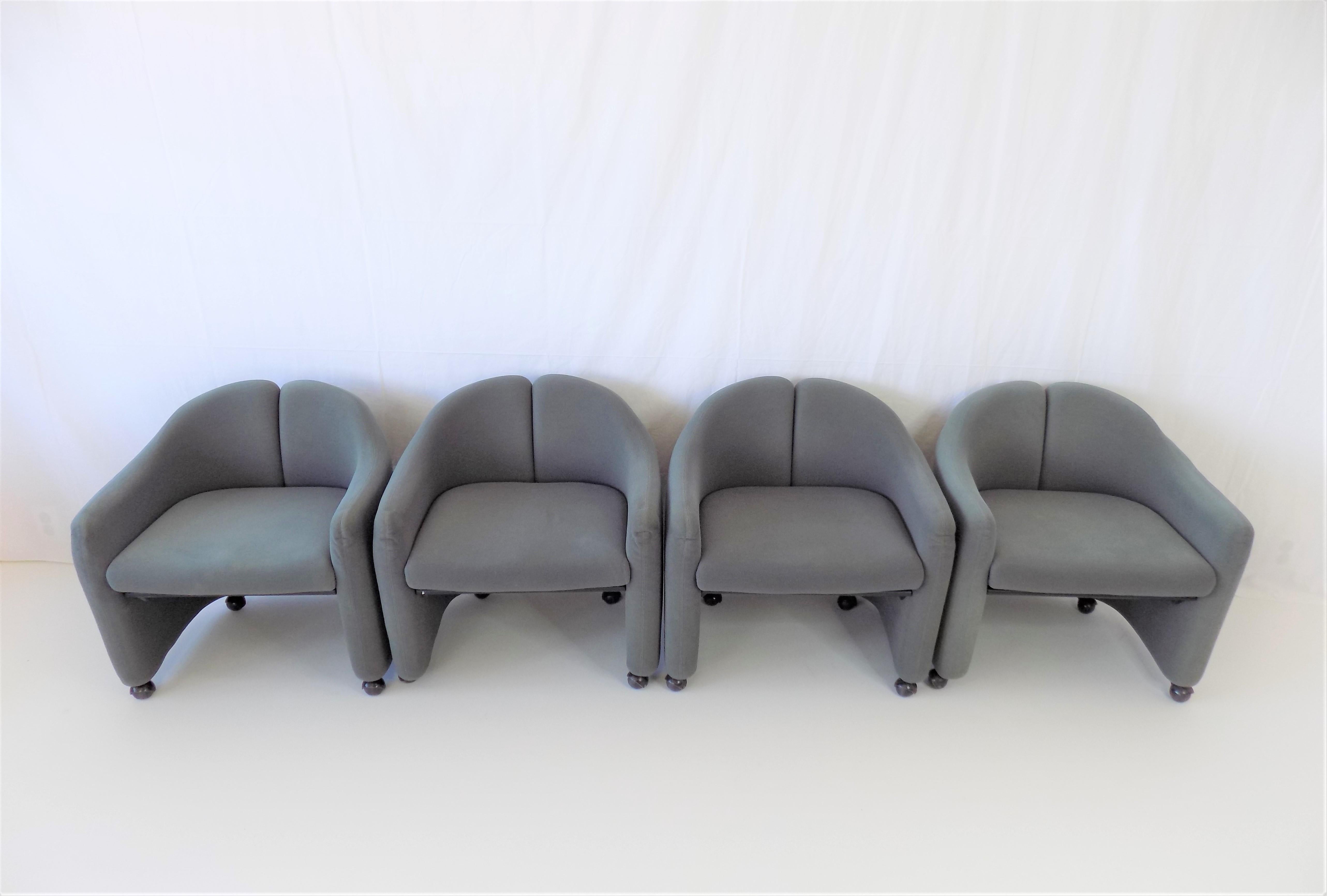 Tecno PS142 Set Of 4 Lounge Chairs By Eugenio Gerli, Italy, 1969 4