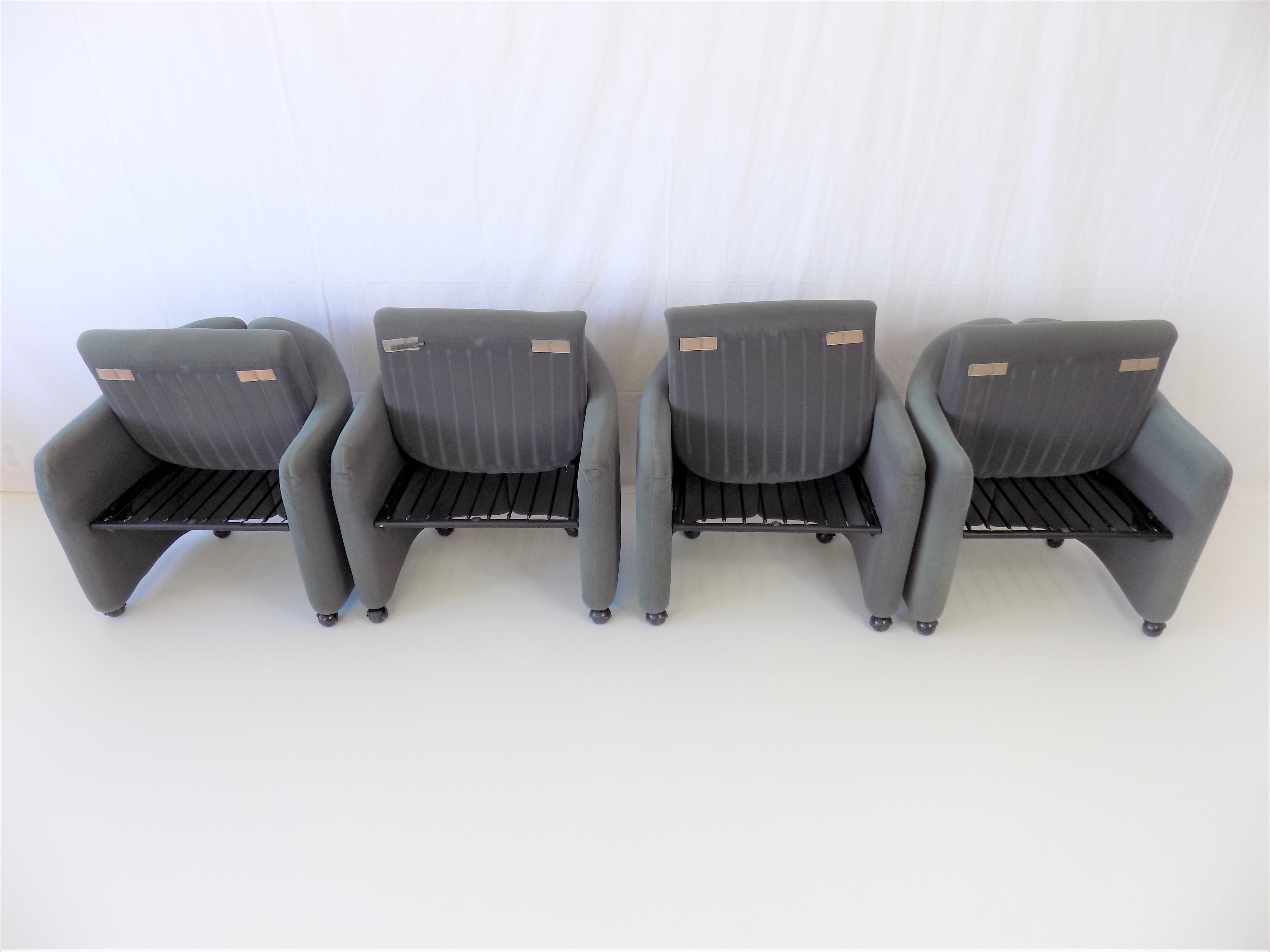 Tecno PS142 Set Of 4 Lounge Chairs By Eugenio Gerli, Italy, 1969 5