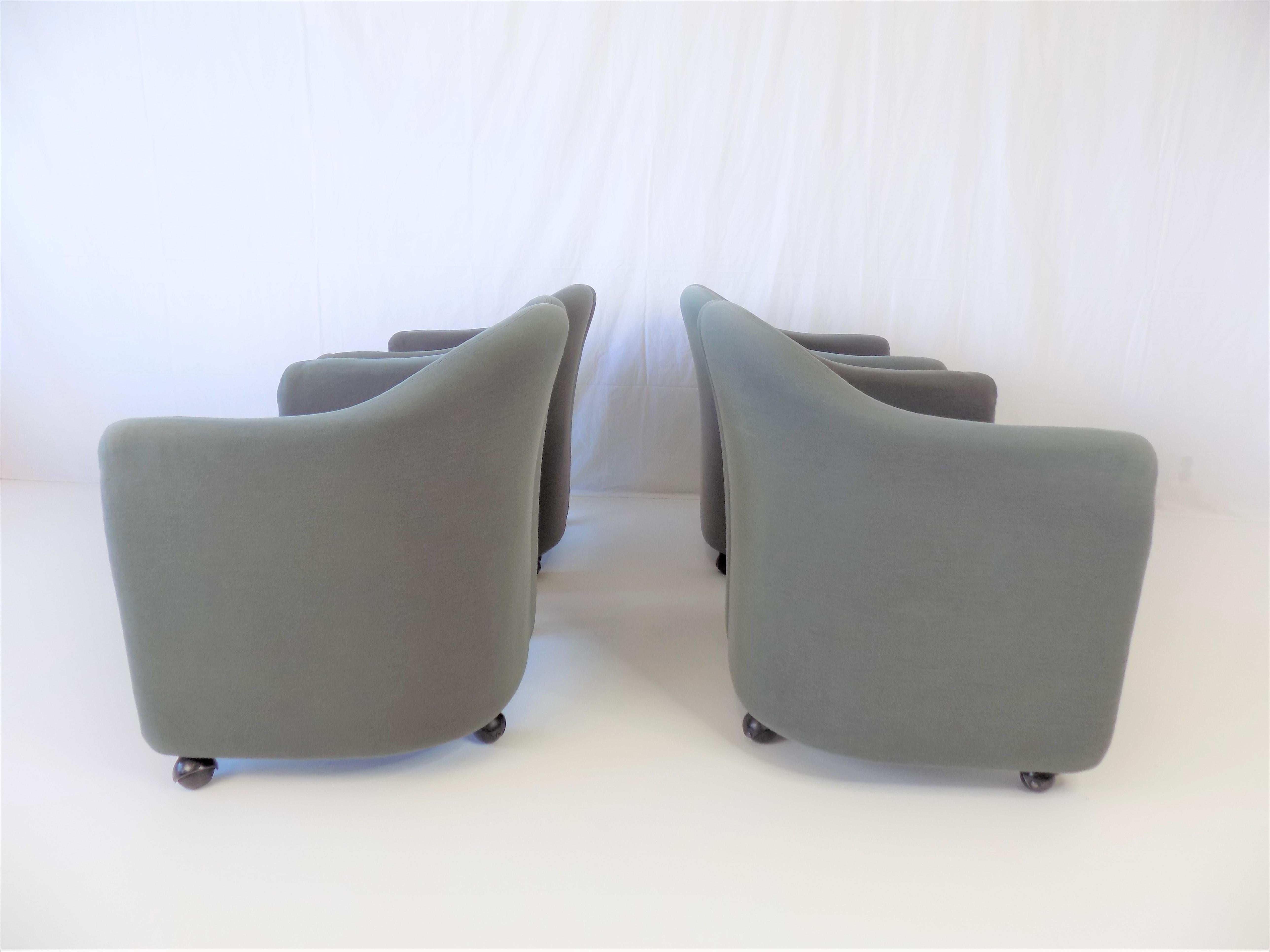 Tecno PS142 Set Of 4 Lounge Chairs By Eugenio Gerli, Italy, 1969 10