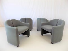 Tecno PS142 Set Of 4 Lounge Chairs By Eugenio Gerli, Italy, 1969