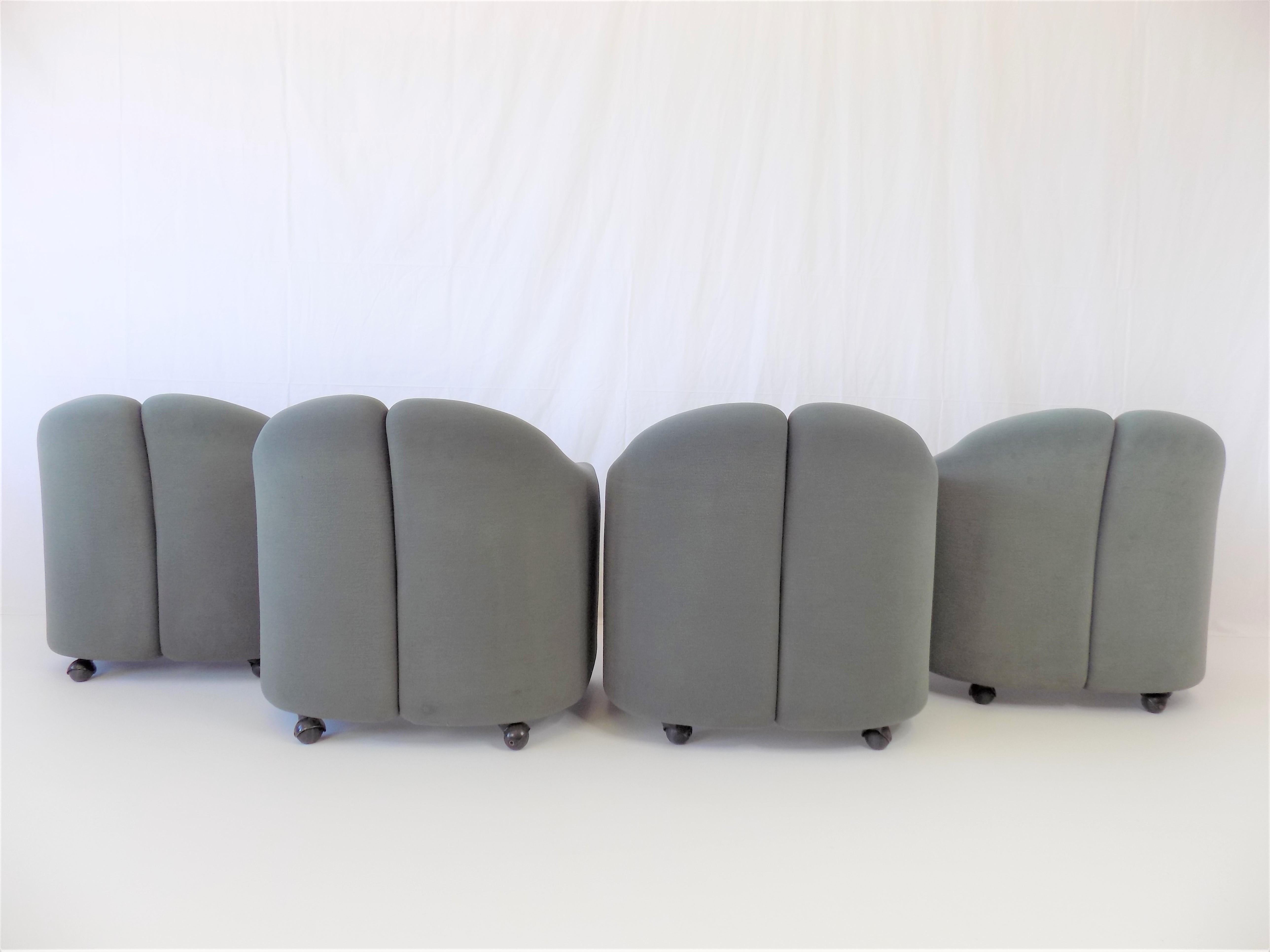 Tecno PS142 Set Of 4 Lounge Chairs By Eugenio Gerli, Italy, 1969 In Good Condition In Ludwigslust, DE