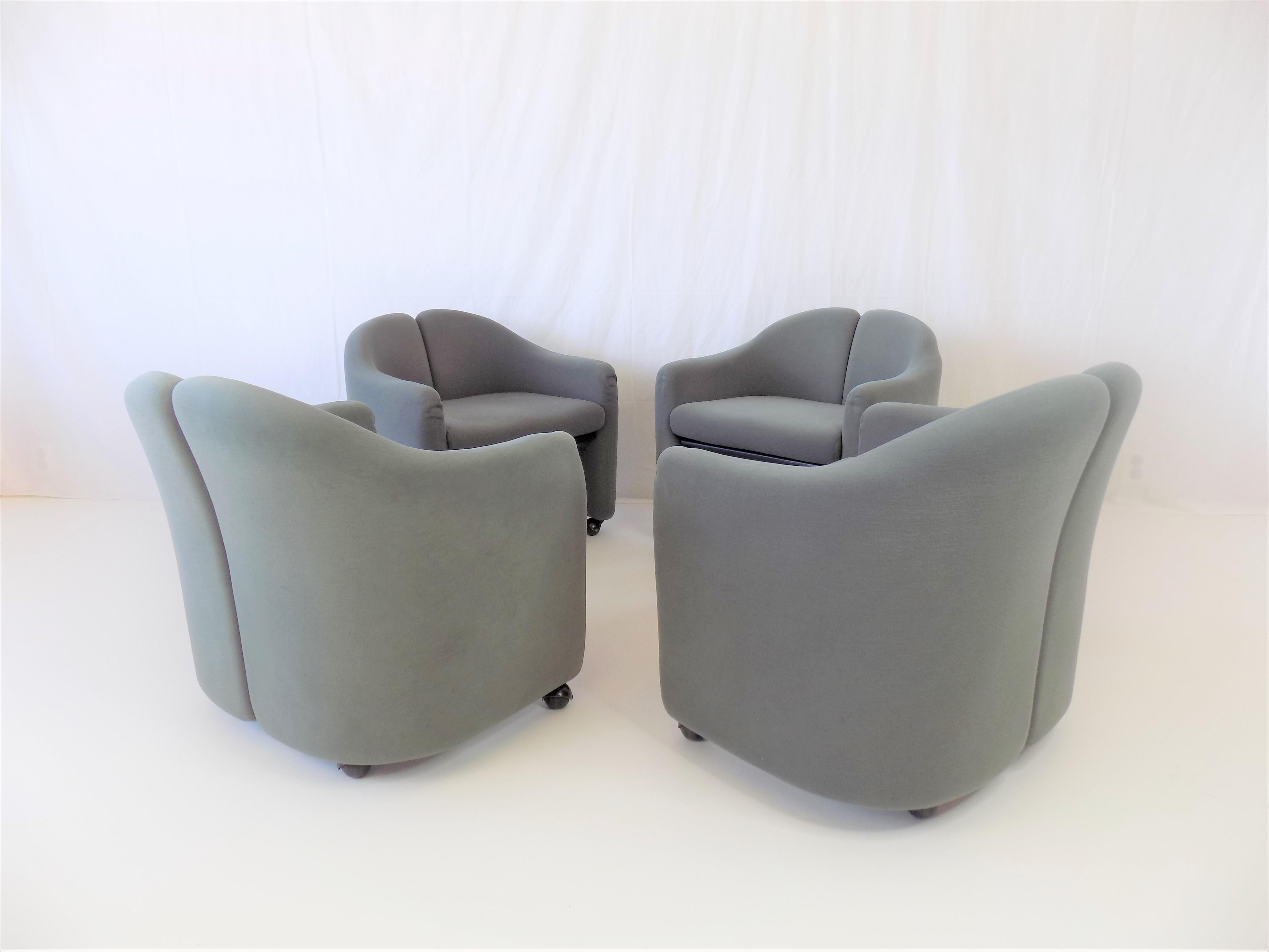 Mid-20th Century Tecno PS142 Set Of 4 Lounge Chairs By Eugenio Gerli, Italy, 1969