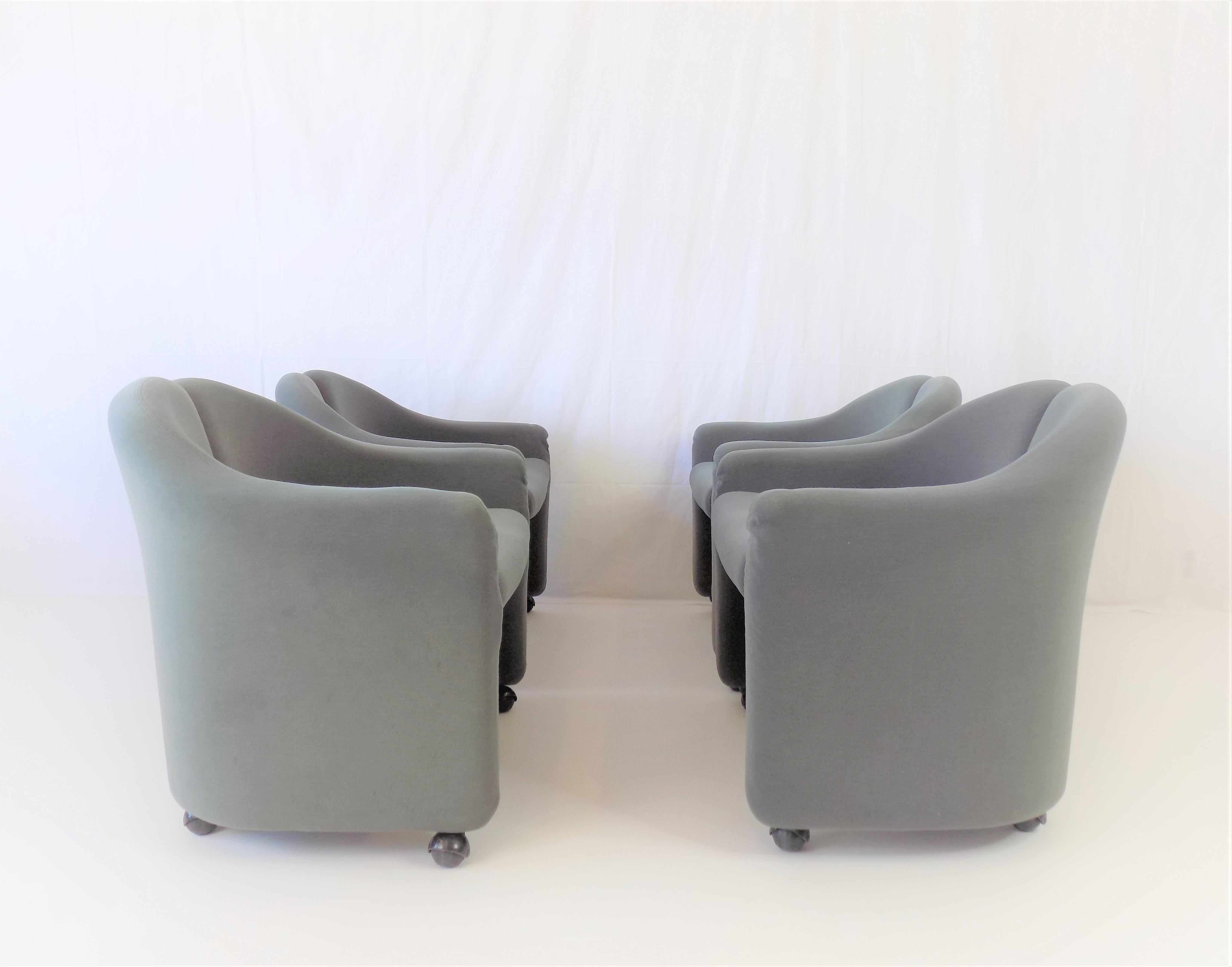 Tecno PS142 Set Of 4 Lounge Chairs By Eugenio Gerli, Italy, 1969 1