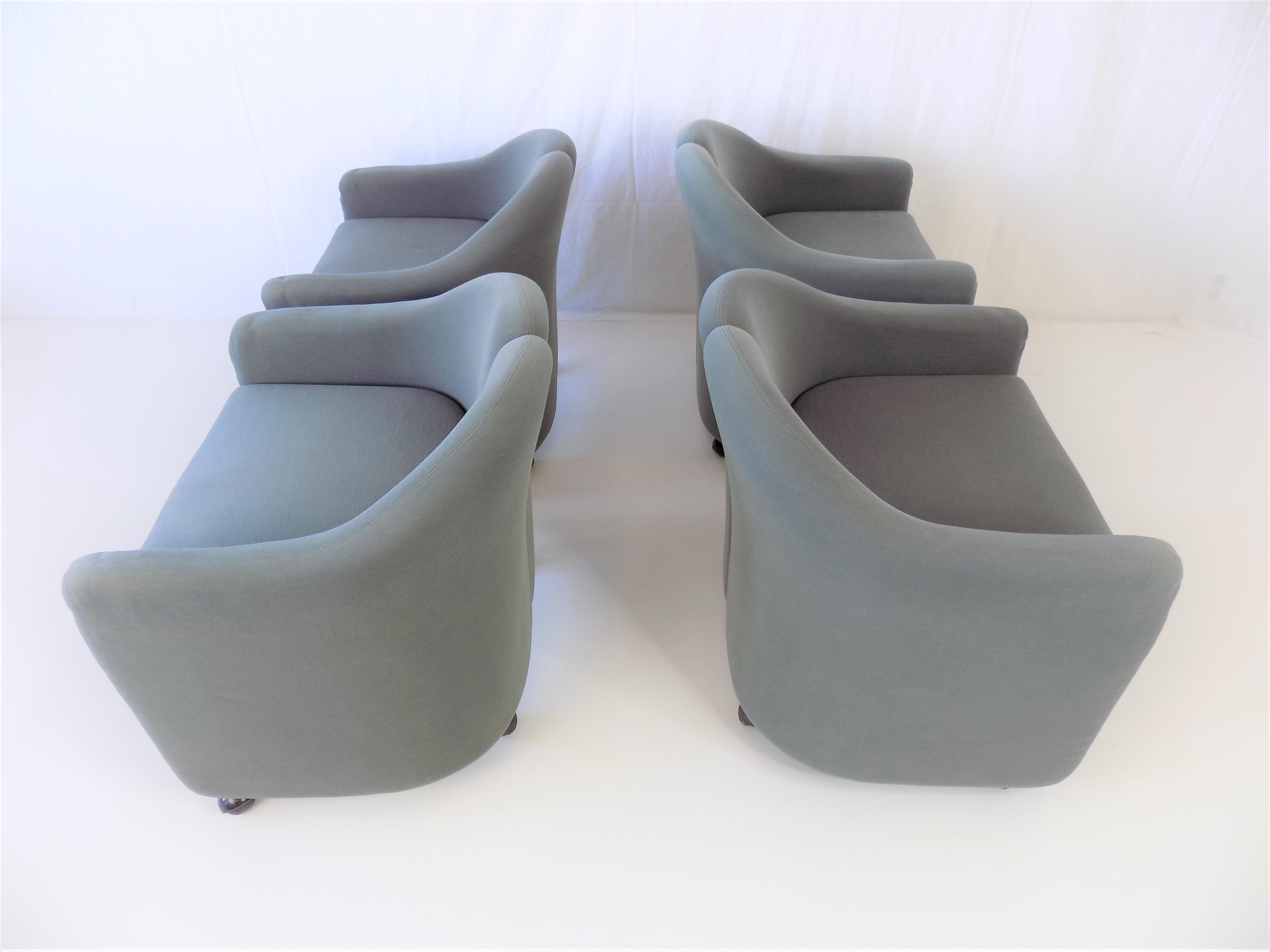 Tecno PS142 Set Of 4 Lounge Chairs By Eugenio Gerli, Italy, 1969 2