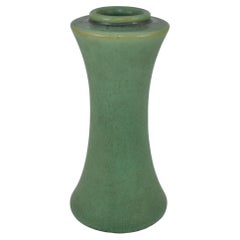 Teco Antique Arts And Crafts Pottery Hand Crafted Matte Green Ceramic Vase 347