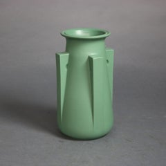 Teco Matt Green Four Buttress Art Pottery Vase 20th C