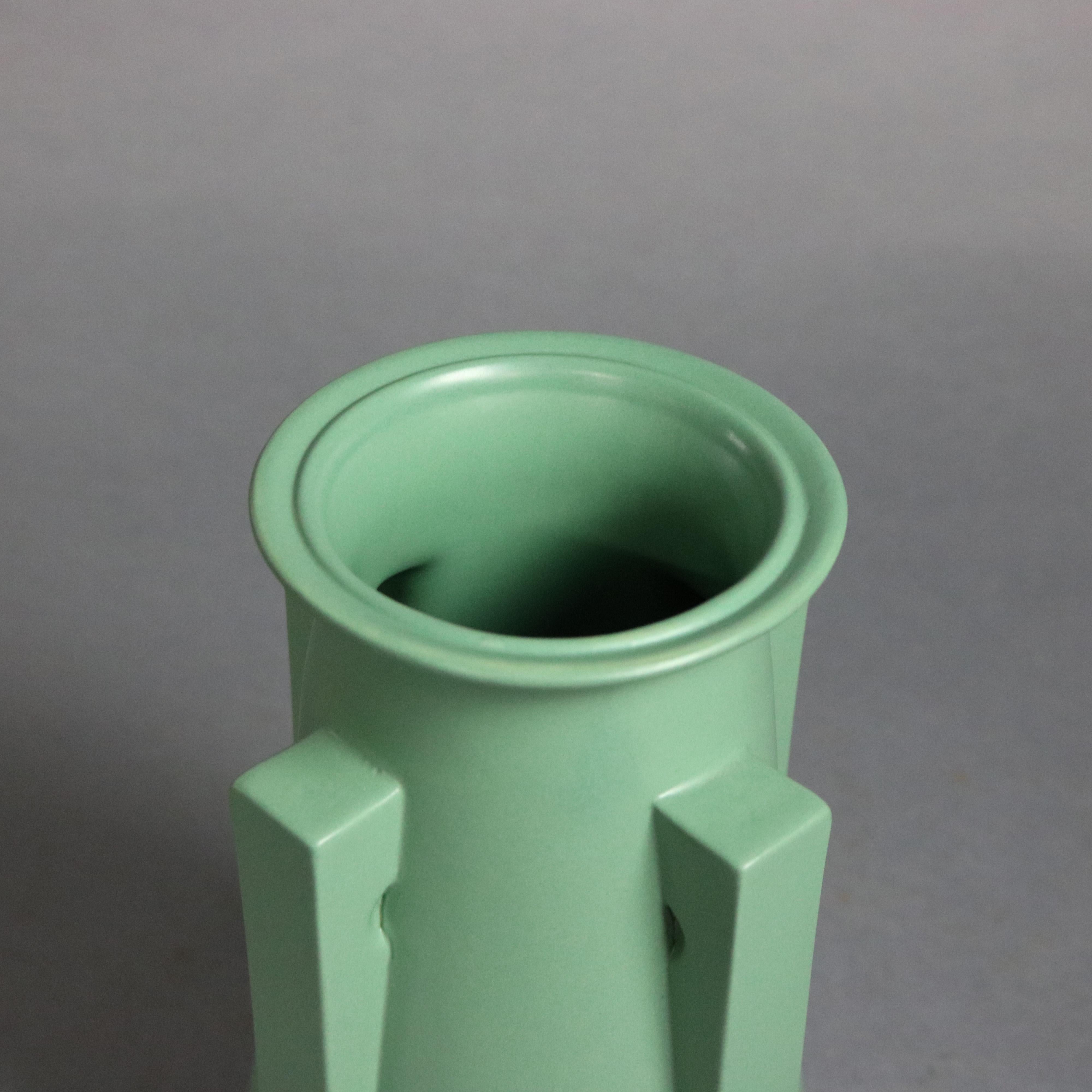 teco vase green