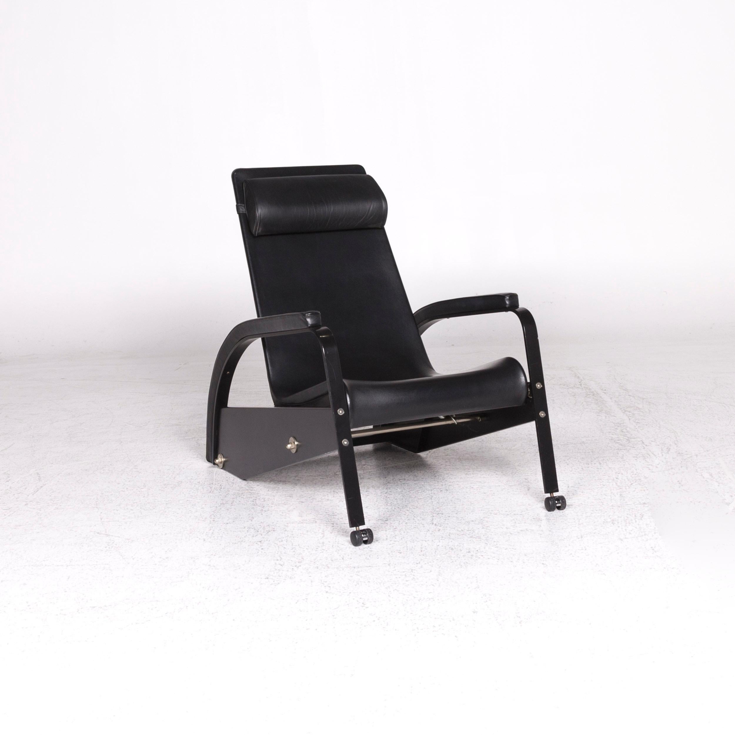 German Tecta D 80 Leather Armchair Black Relax For Sale