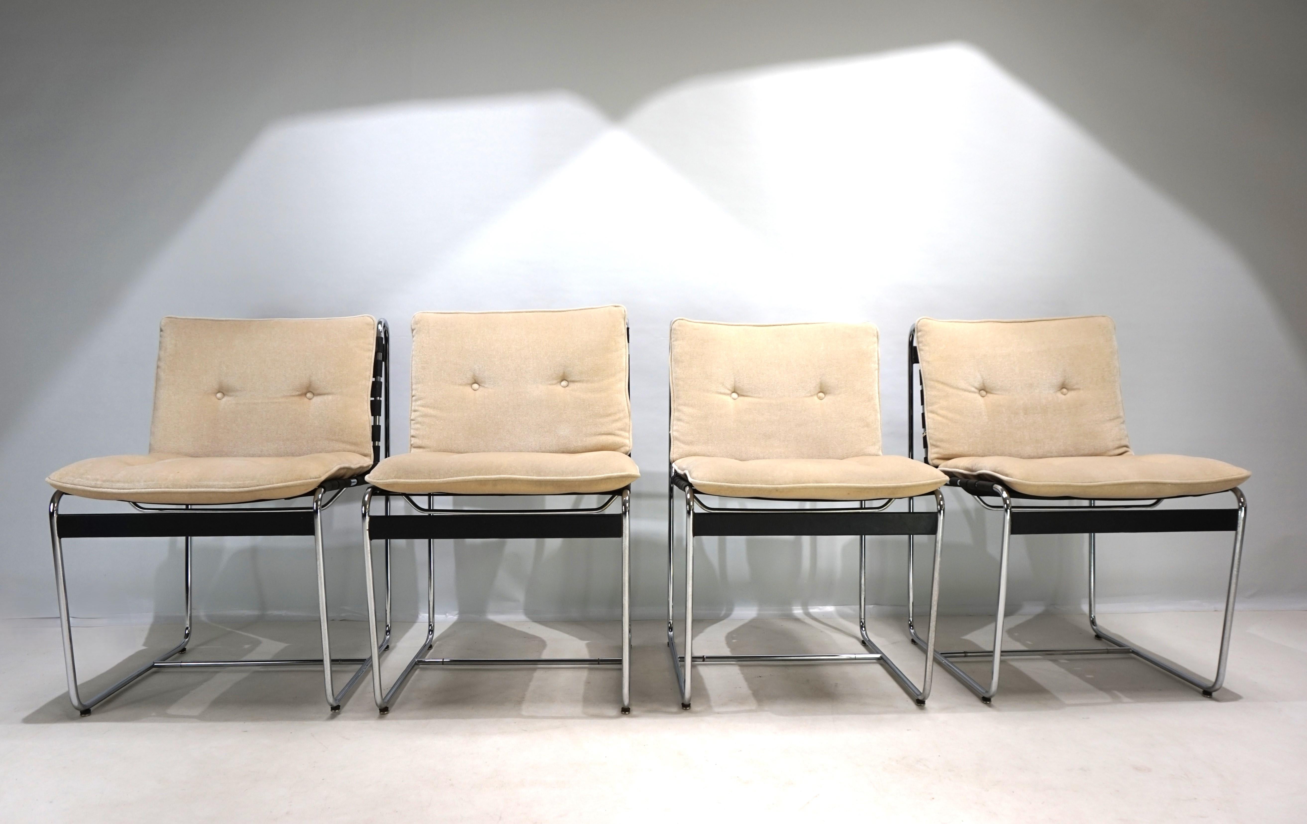 Cromo Sedie da pranzo Tecta D 96, set di 4, di Hans Könecke, 1960 in vendita