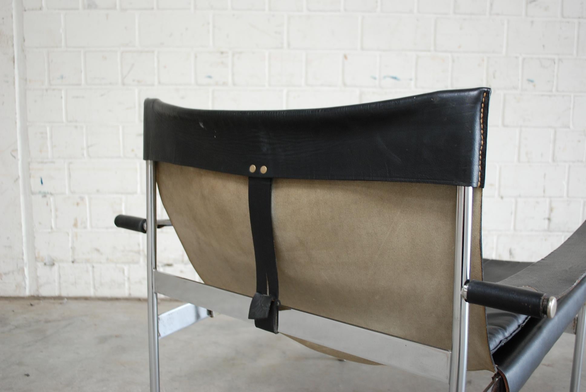 Tecta D 99 Leather Armchair Chair by Hans Könecke Black 3