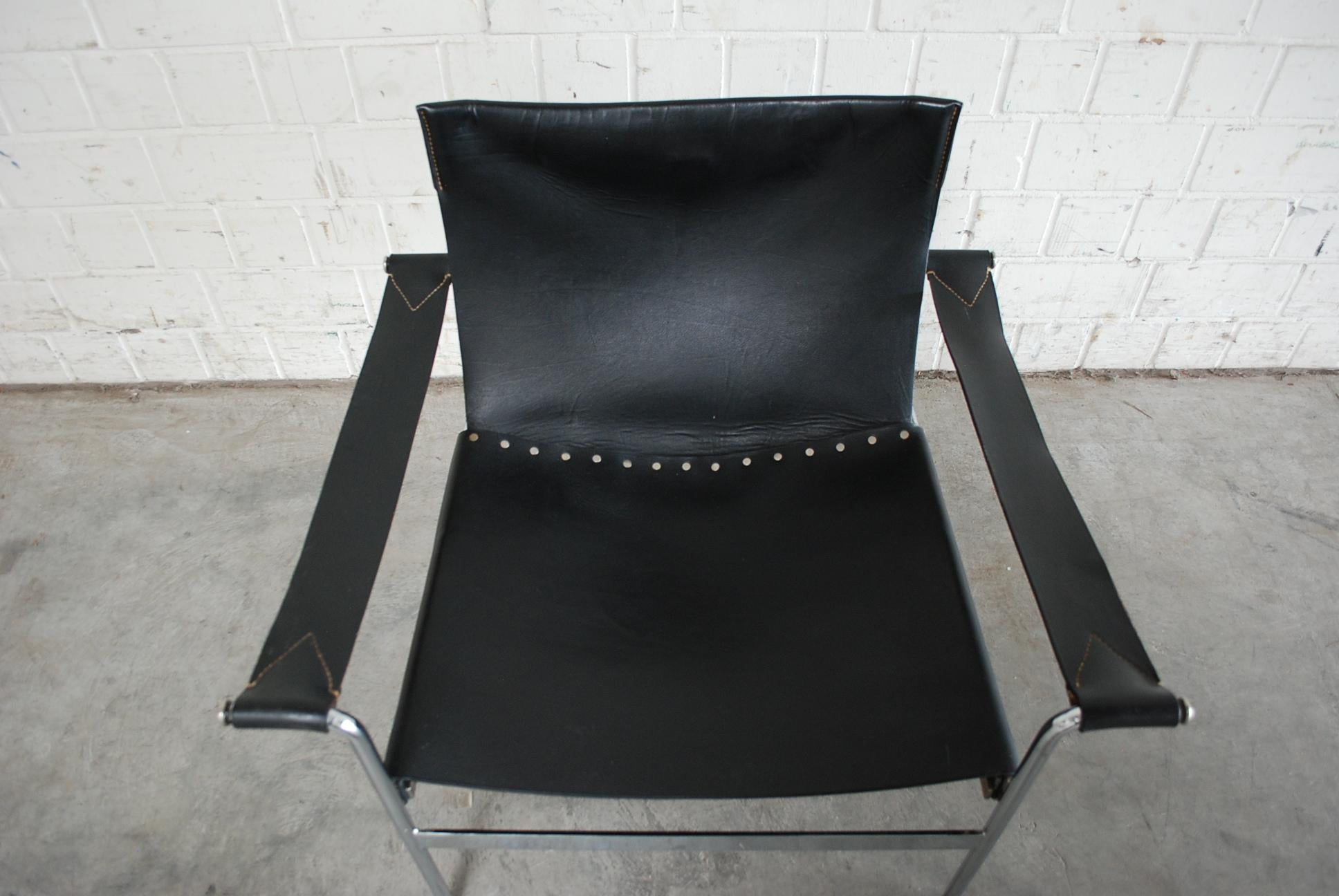 Tecta D 99 Leather Armchair Chair by Hans Könecke Black 5