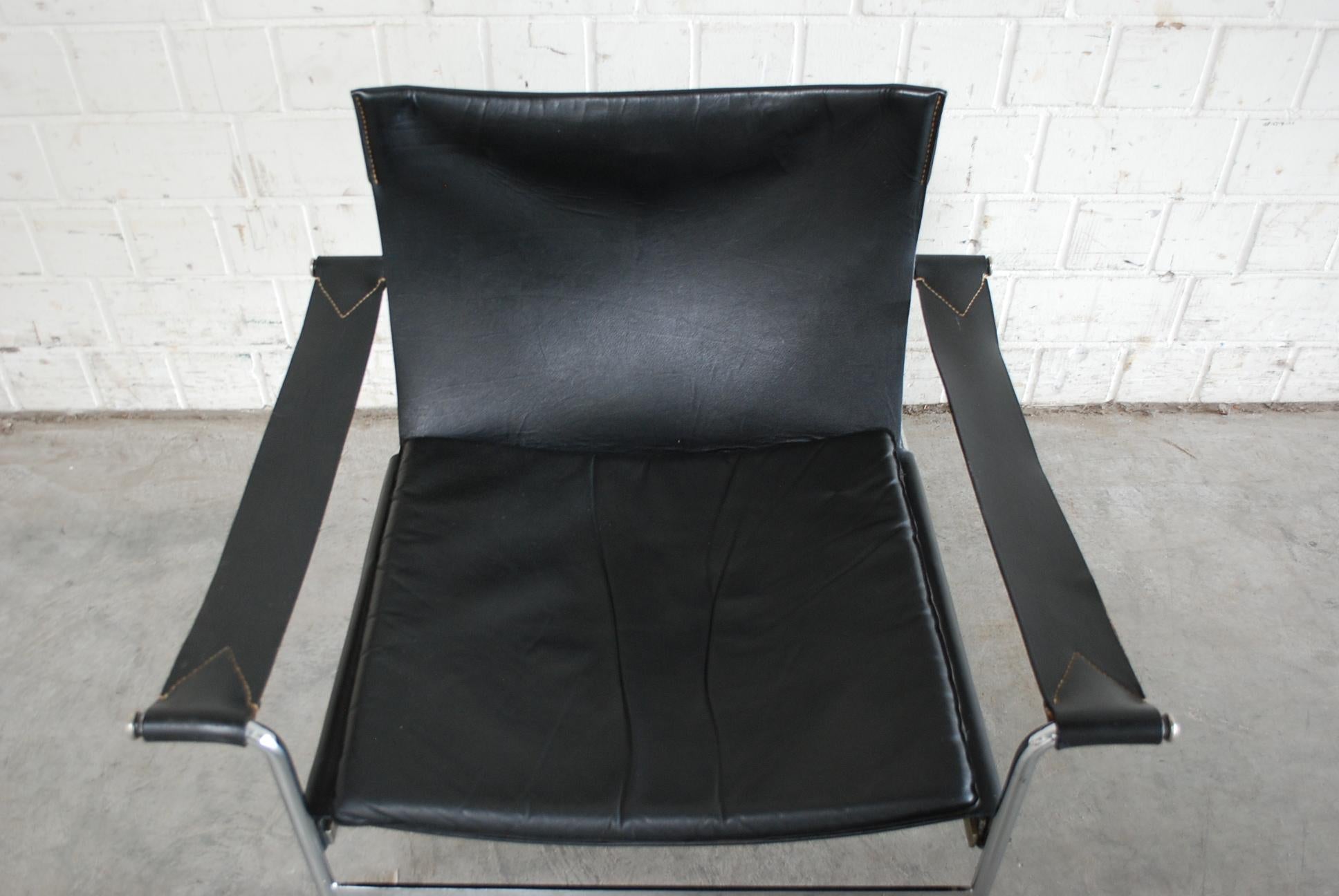 Mid-Century Modern Tecta D 99 Leather Armchair Chair by Hans Könecke Black