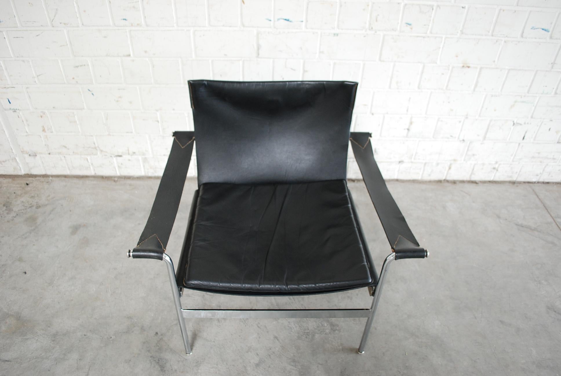 German Tecta D 99 Leather Armchair Chair by Hans Könecke Black