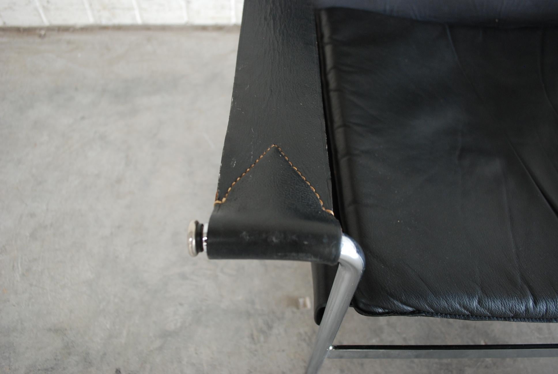 Tecta D 99 Leather Armchair Chair by Hans Könecke Black In Good Condition In Munich, Bavaria