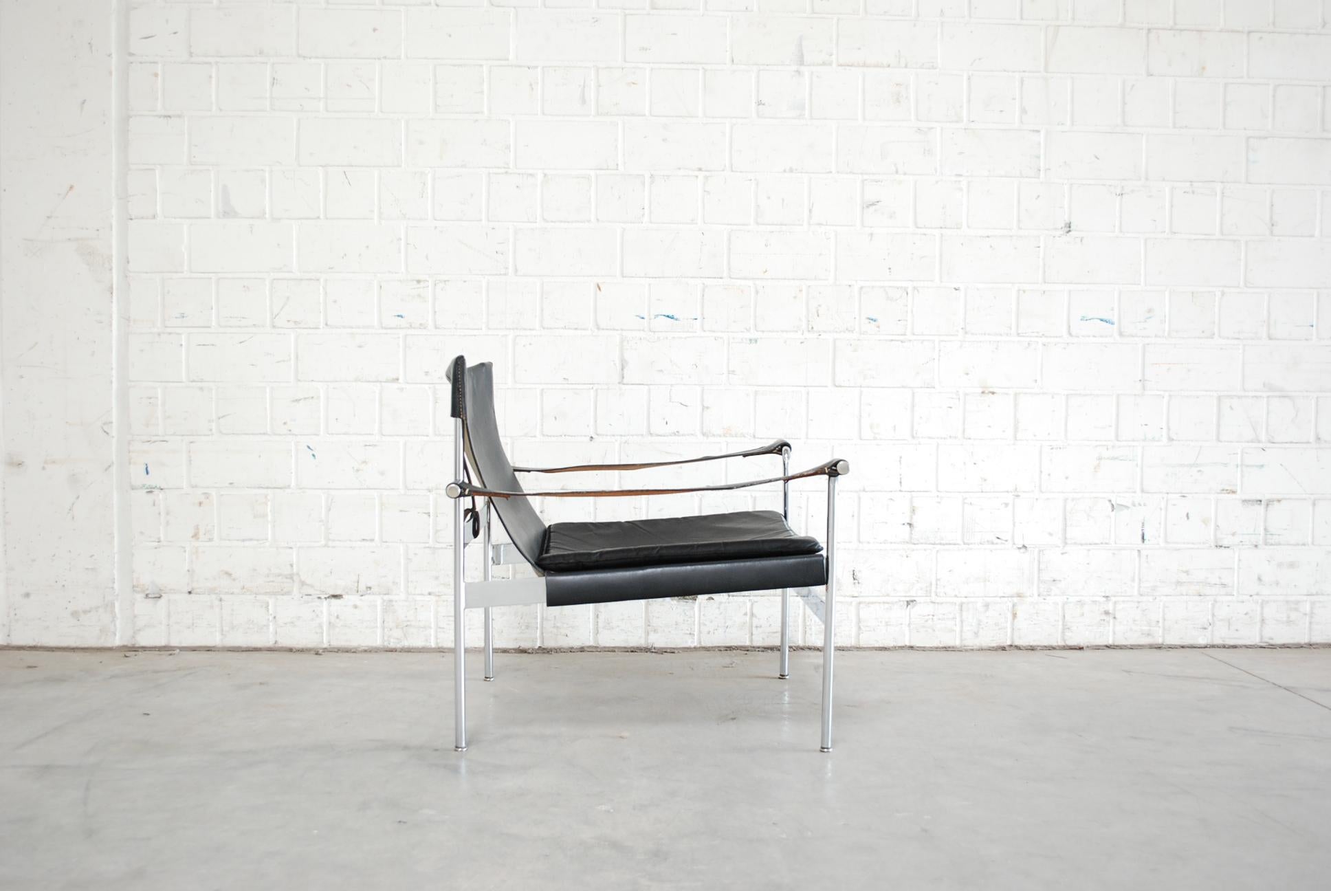Tecta D 99 Leather Armchair Chair by Hans Könecke Black 1