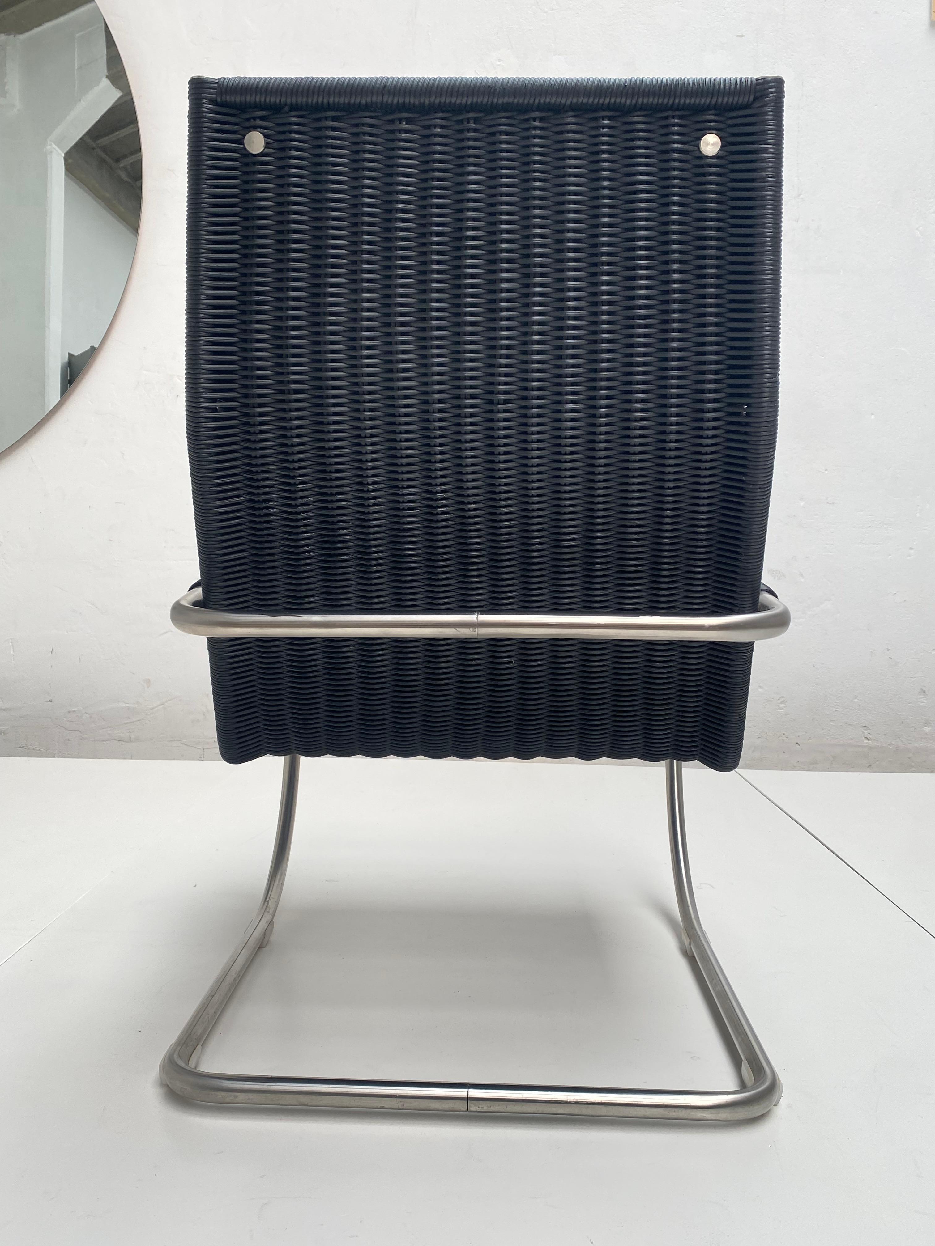 Tecta D35 Lounge Chair in Black Leather & Woven Plastic Wicker For Sale 5