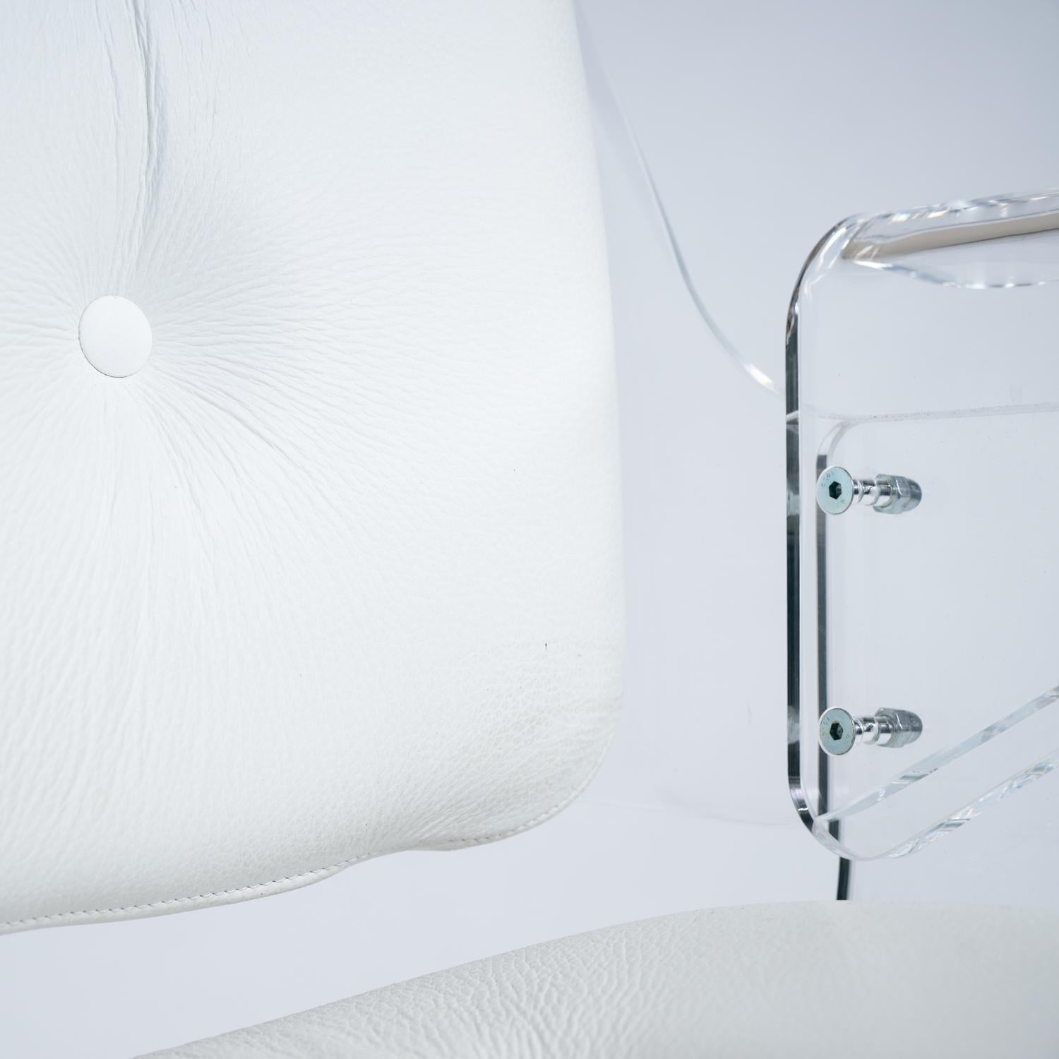 Chaise de bureau Bauhaus Tecta en cuir blanc D49 de Walter Konecke, 1959 en vente 7