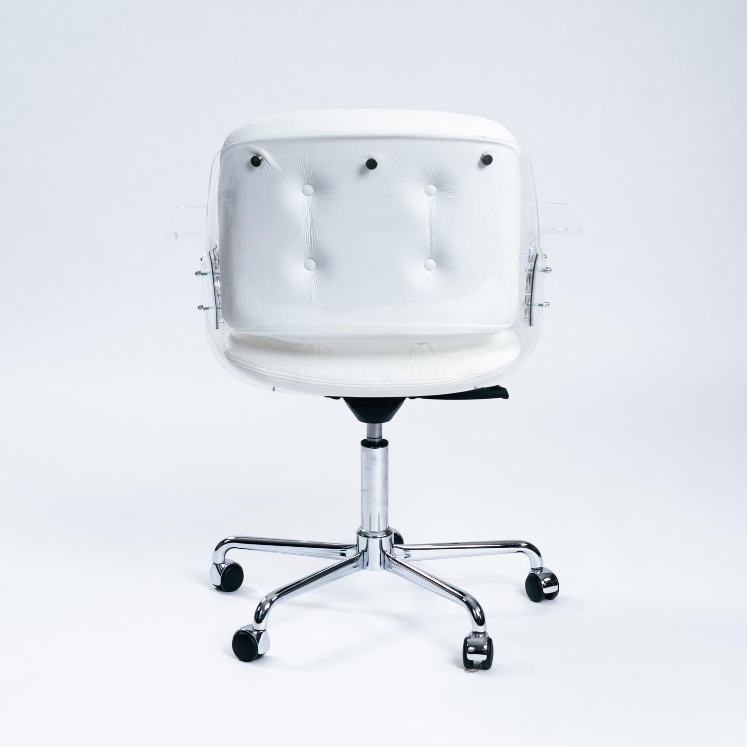 Allemand Chaise de bureau Bauhaus Tecta en cuir blanc D49 de Walter Konecke, 1959 en vente