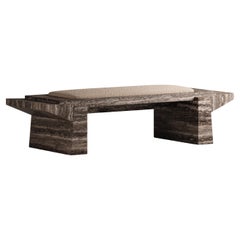 Tecton Bench in Travertine by Félix Millory for Monitillo 1980