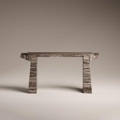 Tecton Console in Travertine by Félix Millory for Monitillo 1980