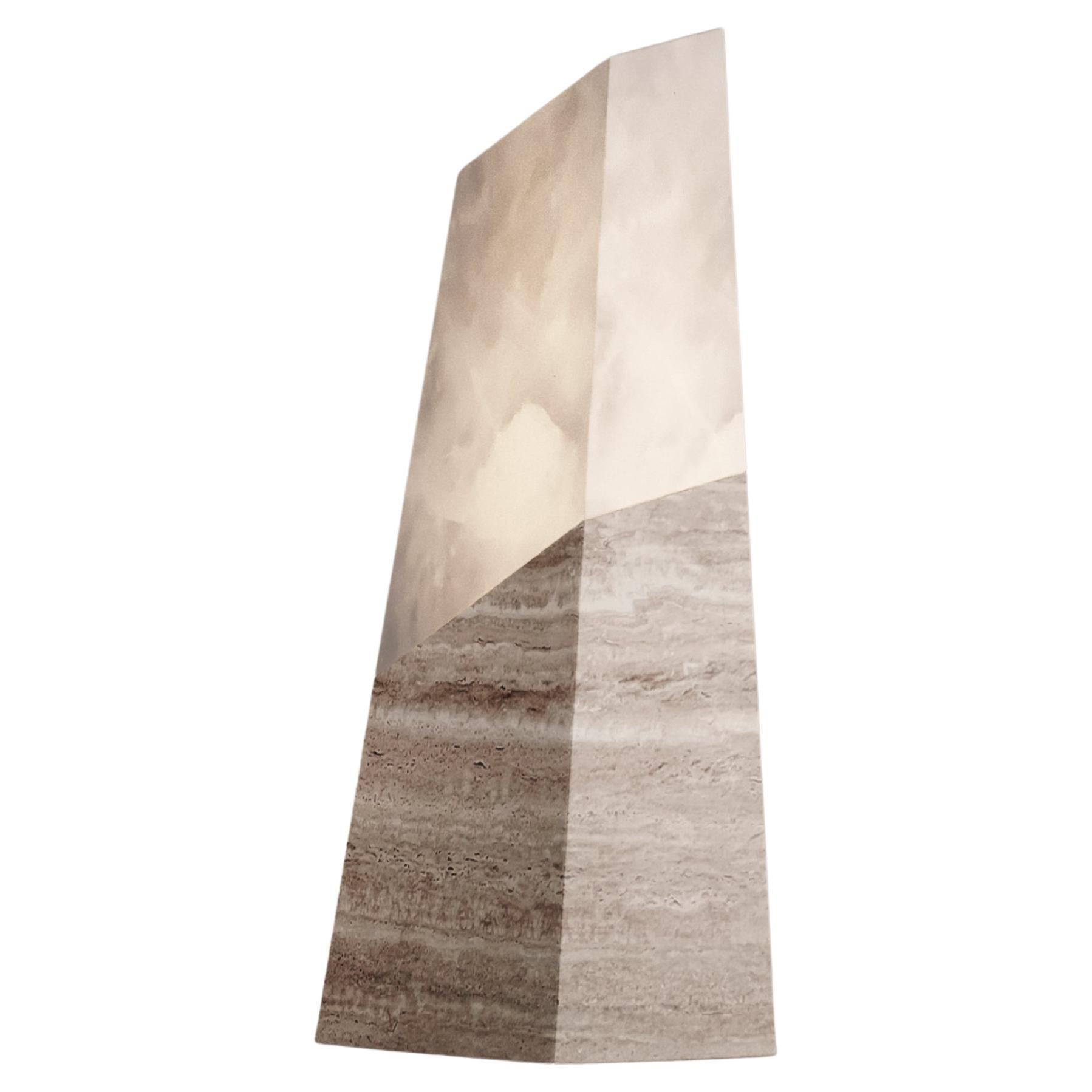 Tecton Table Lamp in Travertine by Félix Millory for Monitillo 1980 For Sale