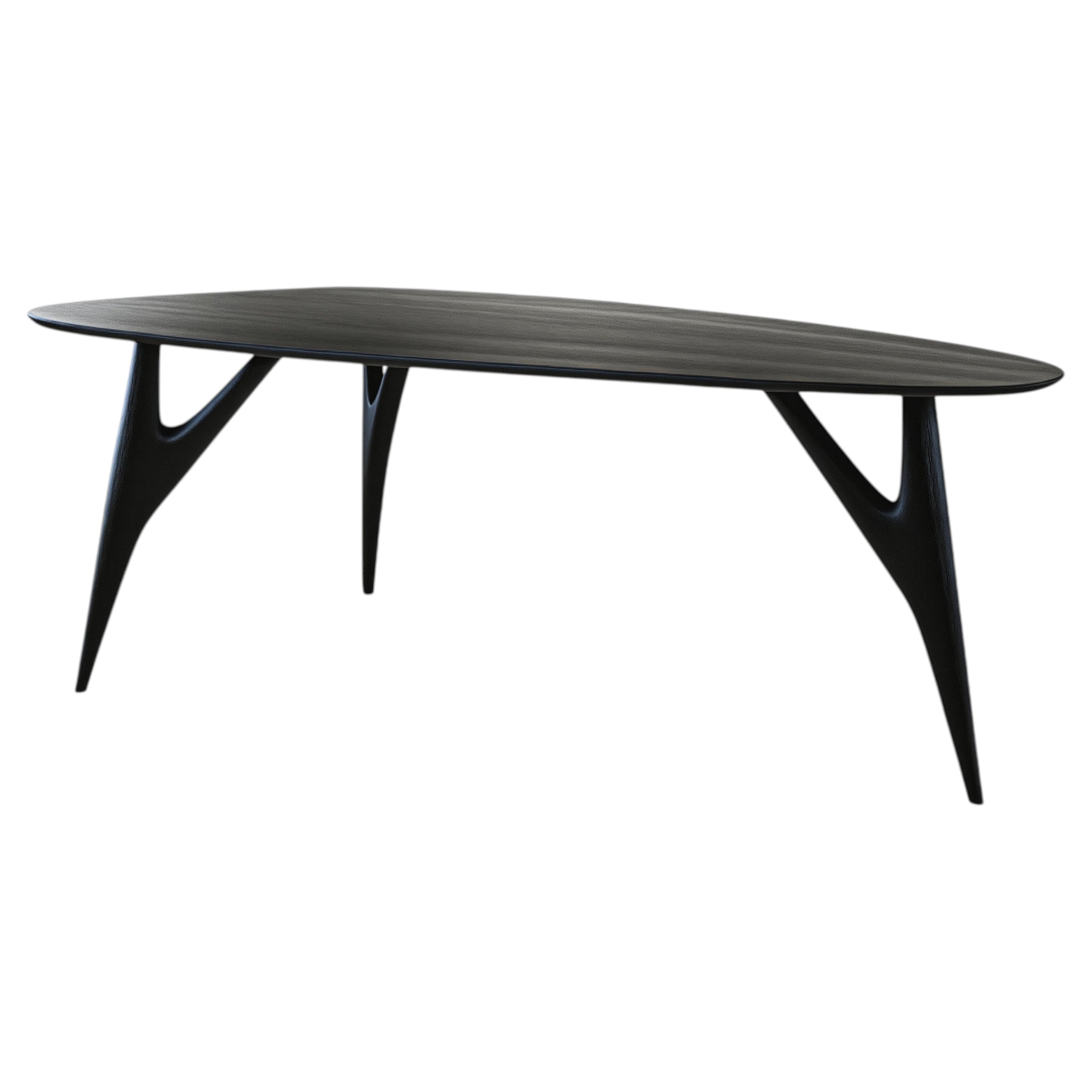 TED Ash Nero Medium - Dining Table in Solid Ash - Italian Design by Greyge For Sale