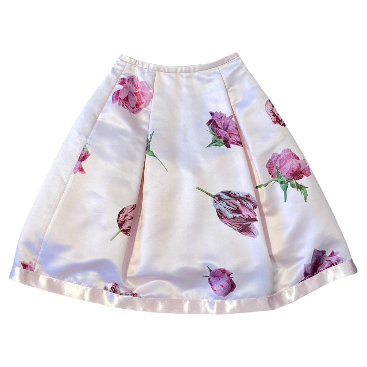 Ted Baker Pink Skirt with Purple Floral Details For Sale at 1stDibs