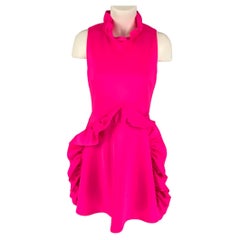 TED BAKER Größe 2 Rosa ärmelloses Kleid aus Polyester