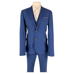 TED BAKER Size 34 Blue Dots Polyester Blend Notch Lapel Suit