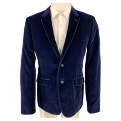 TED BAKER - Manteau de sport à revers en velours de coton bleu marine, taille 40