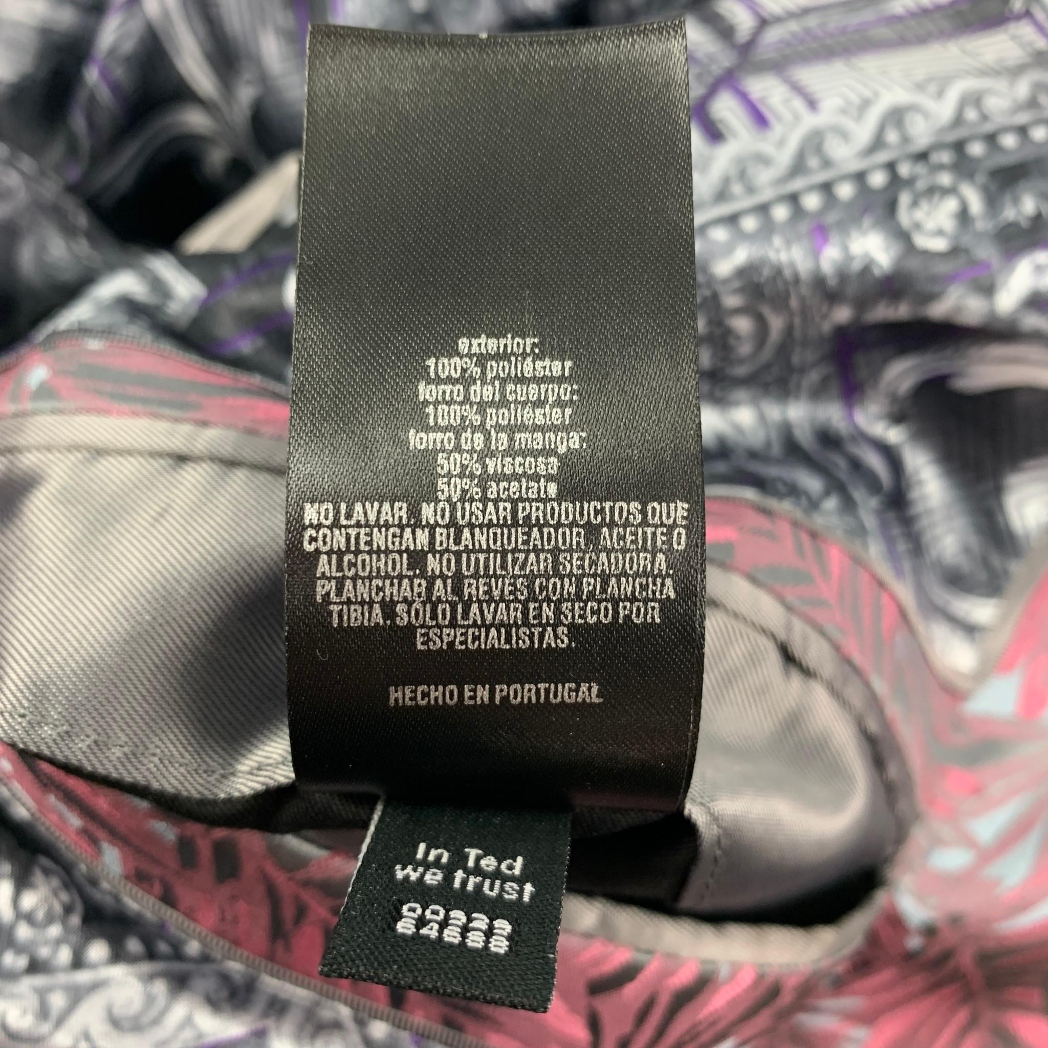TED BAKER Size 42 Pink Steel Blue Jacquard Polyester Sport Coat 3