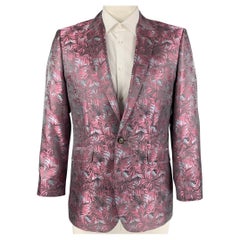 TED BAKER - Manteau de sport en polyester jacquard rose acier et bleu, taille 42