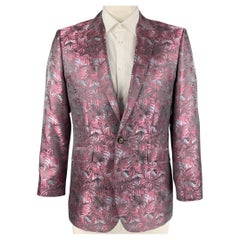 TED BAKER Size 42 Pink Steel Blue Jacquard Polyester Sport Coat