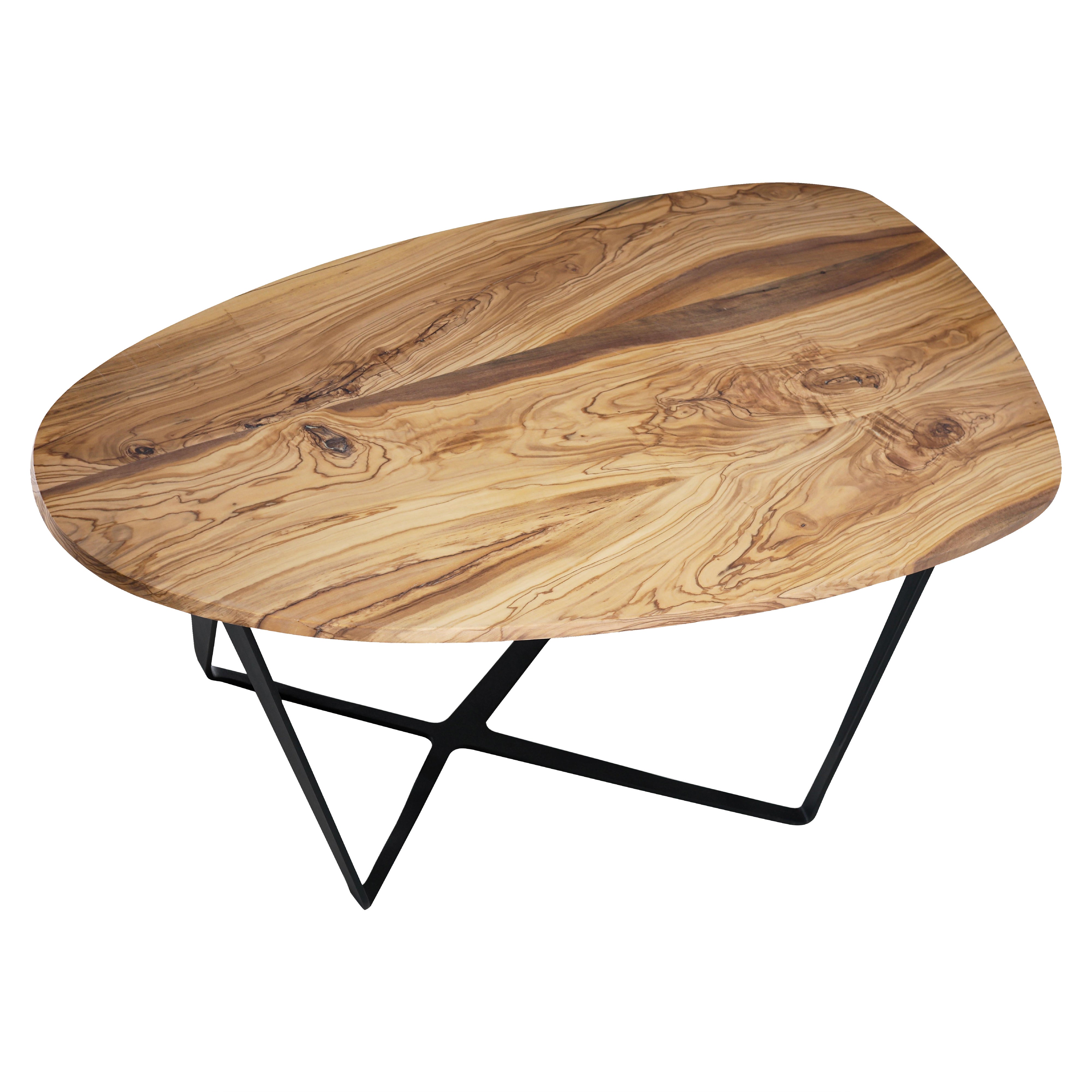 Ted Coffee Olive, tavolino da caffè scultoreo in legno d’ulivo massello in vendita