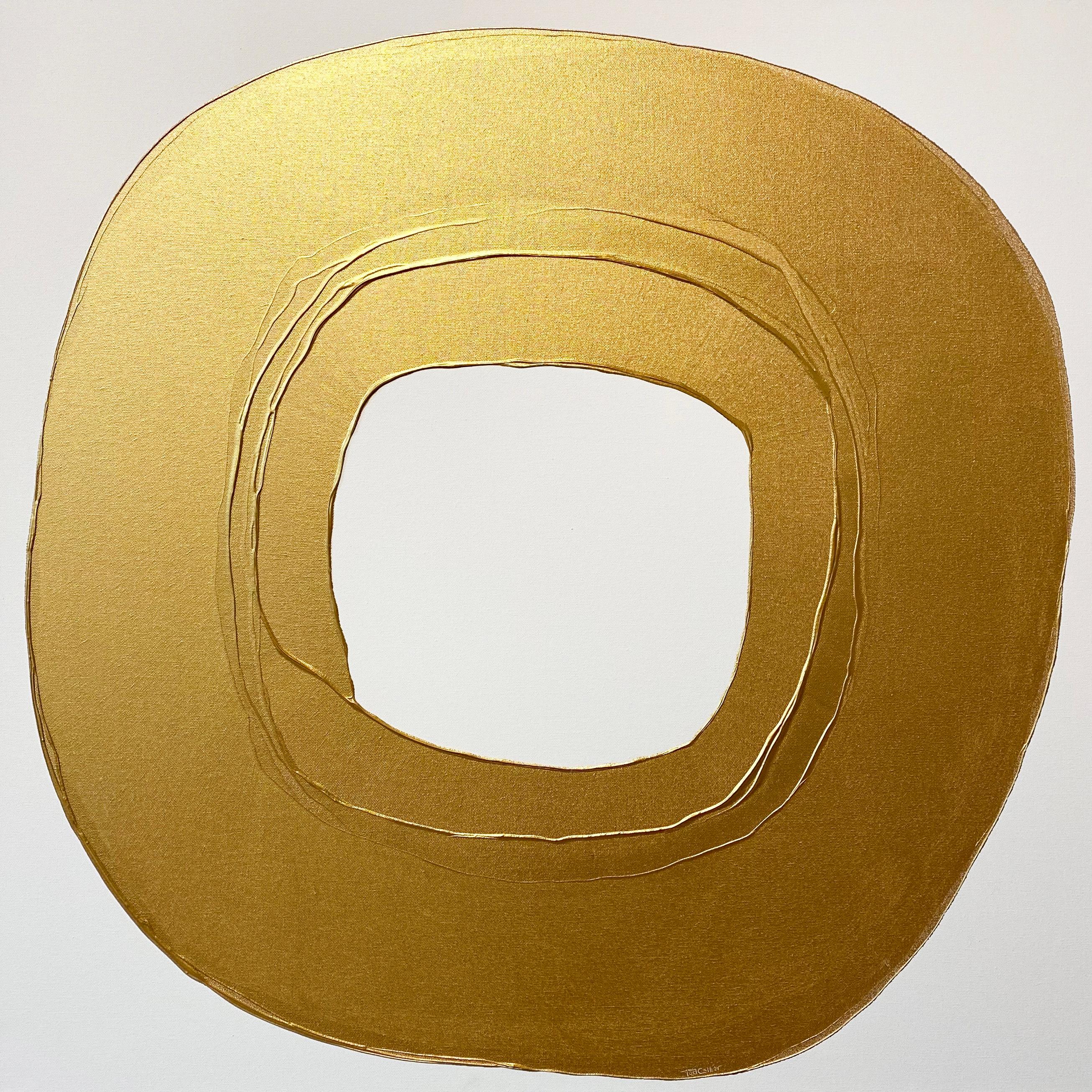 Circle Series 3, Gold #2 - Painting by Ted Collier