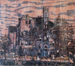 P.S.66, Pop Art Impression sur bois à l'encre colorée de Ted Davis