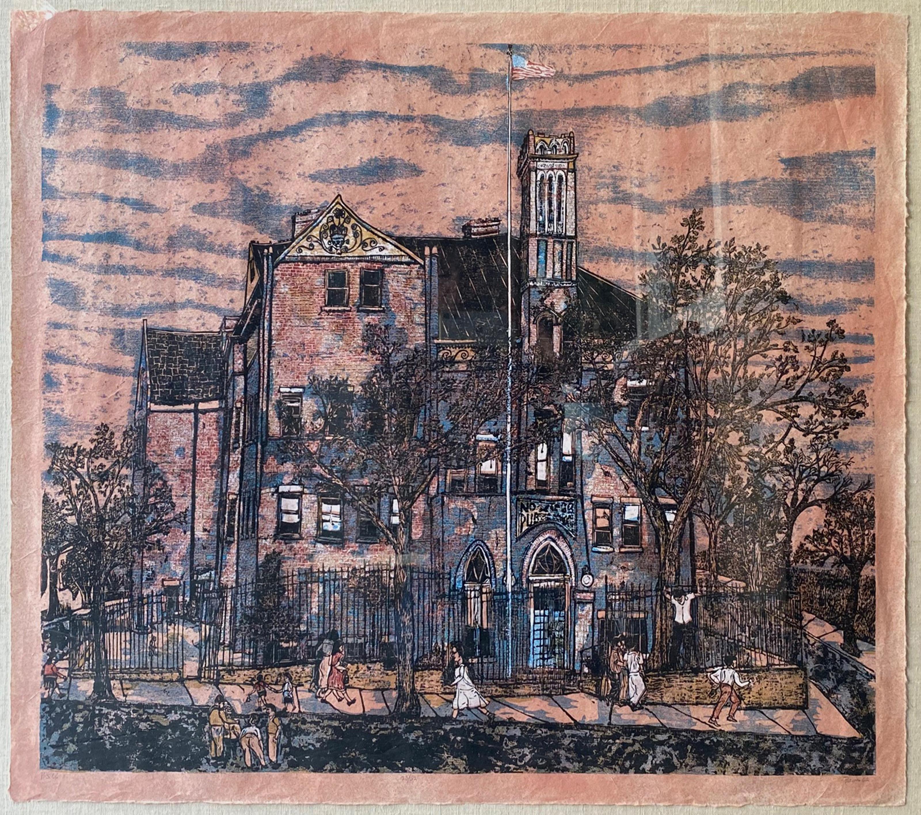 Ted Davies, American (1928 - ) - P.S.66, Year:  1962, Medium:  Colored Ink Woodprint, signed, titled and numbered in pencil, Edition:  23/52, Size:  30 x 34 in. (76.2 x 86.36 cm)