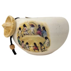 Ted Degrazia  Portacandele in ceramica del sud-ovest Los Ninos, realizzato a mano