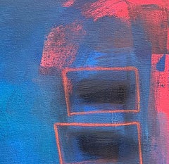 Blue of a Kind #1, blue, red, pink, red, neon, black, bright