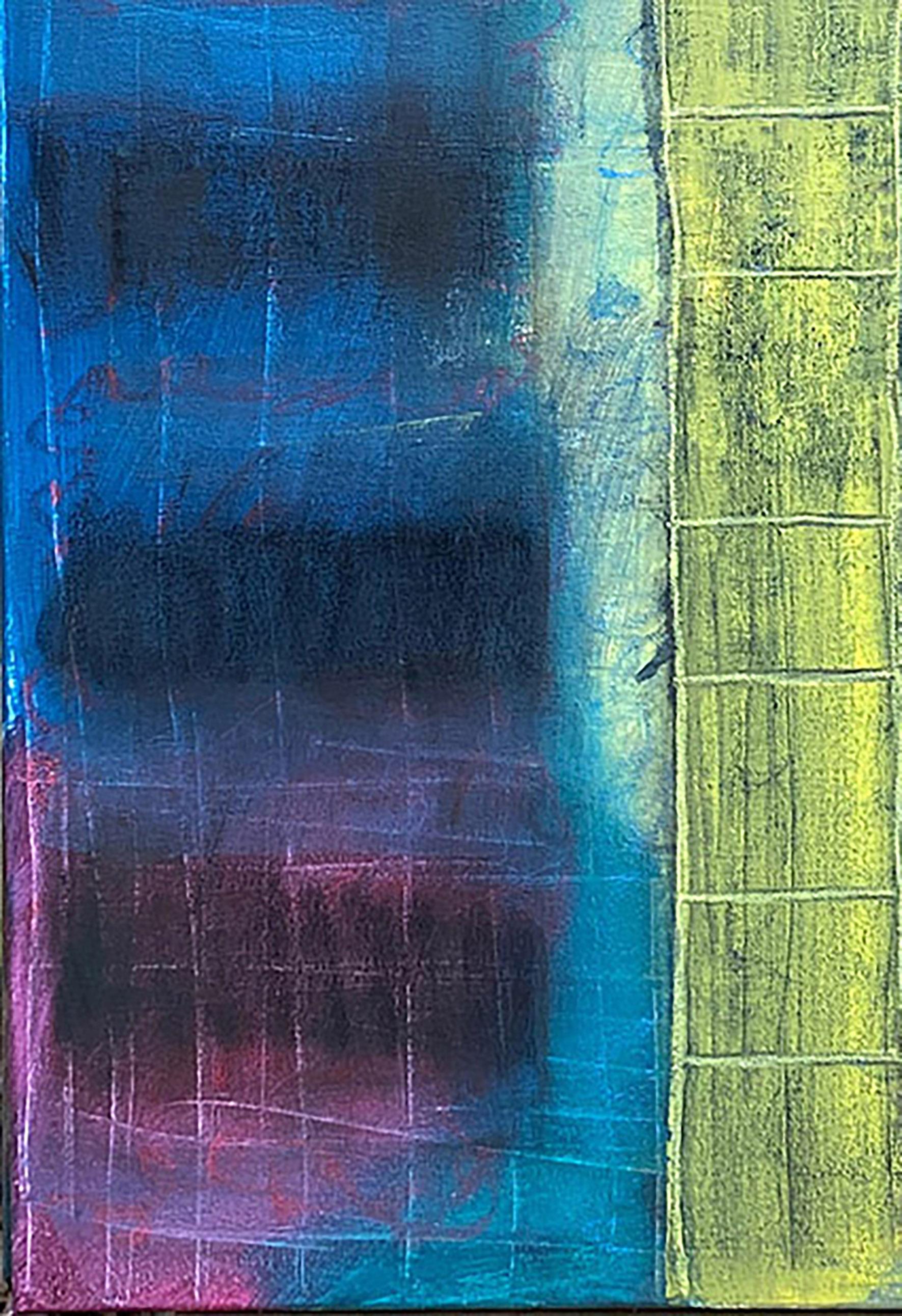 Blue of a Kind #2, Blue, purple, yellow, neon, bright, dark, abstract For Sale 2