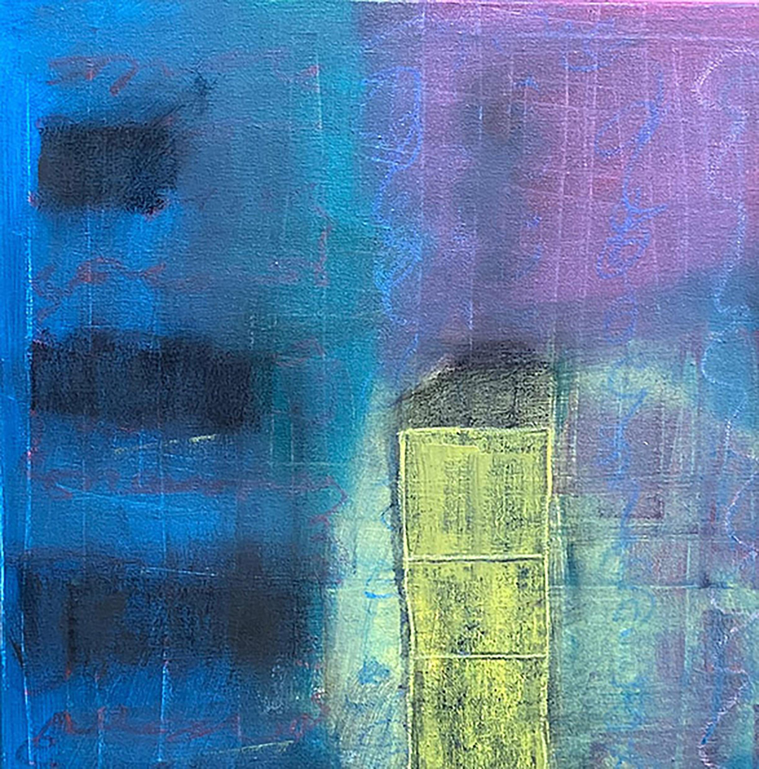 Blue of a Kind #2, Blue, purple, yellow, neon, bright, dark, abstract For Sale 3