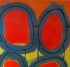Circulación nº 4 (abstracto, rojo, amarillo, motivos, geométrico, pintura acrílica)