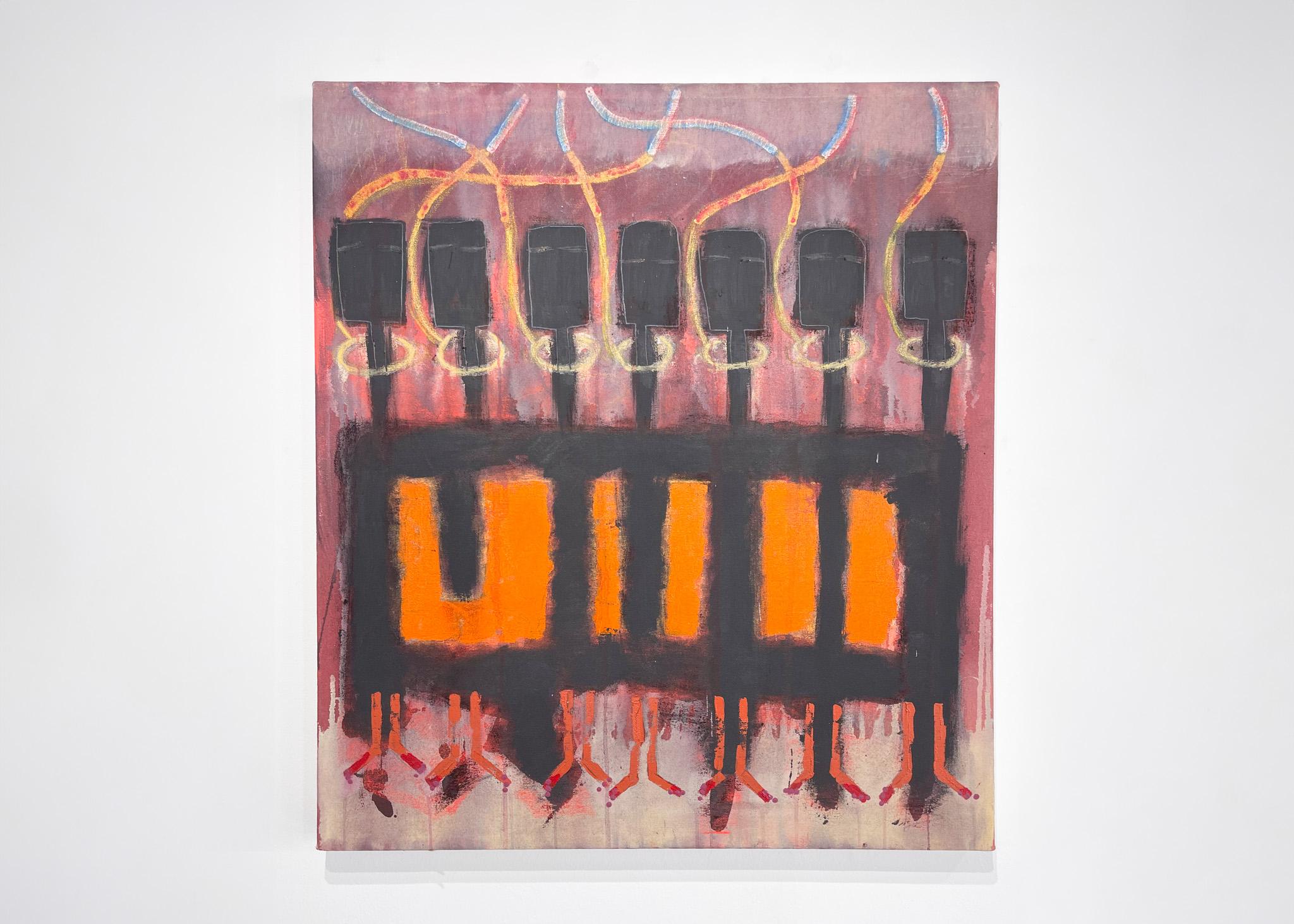 Democracy, Abstract painting, acrylic on canvas, jewel tones, figures For Sale 2