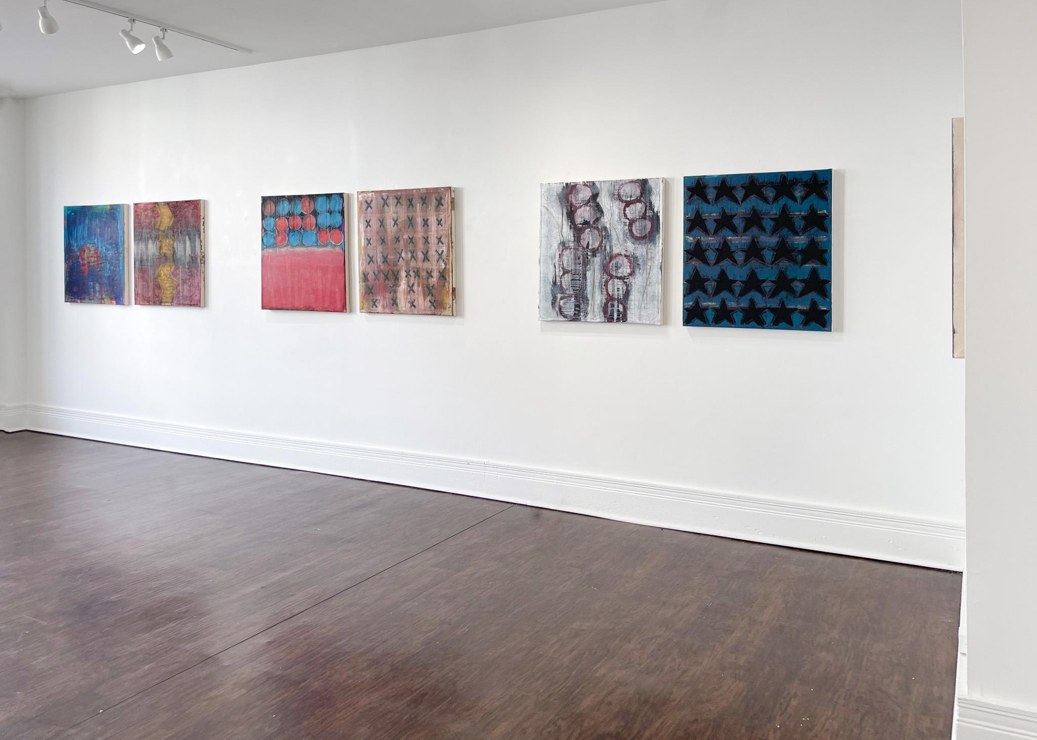 Dispossession, peinture abstraite, acrylique sur toile, colorée, bleu en vente 3