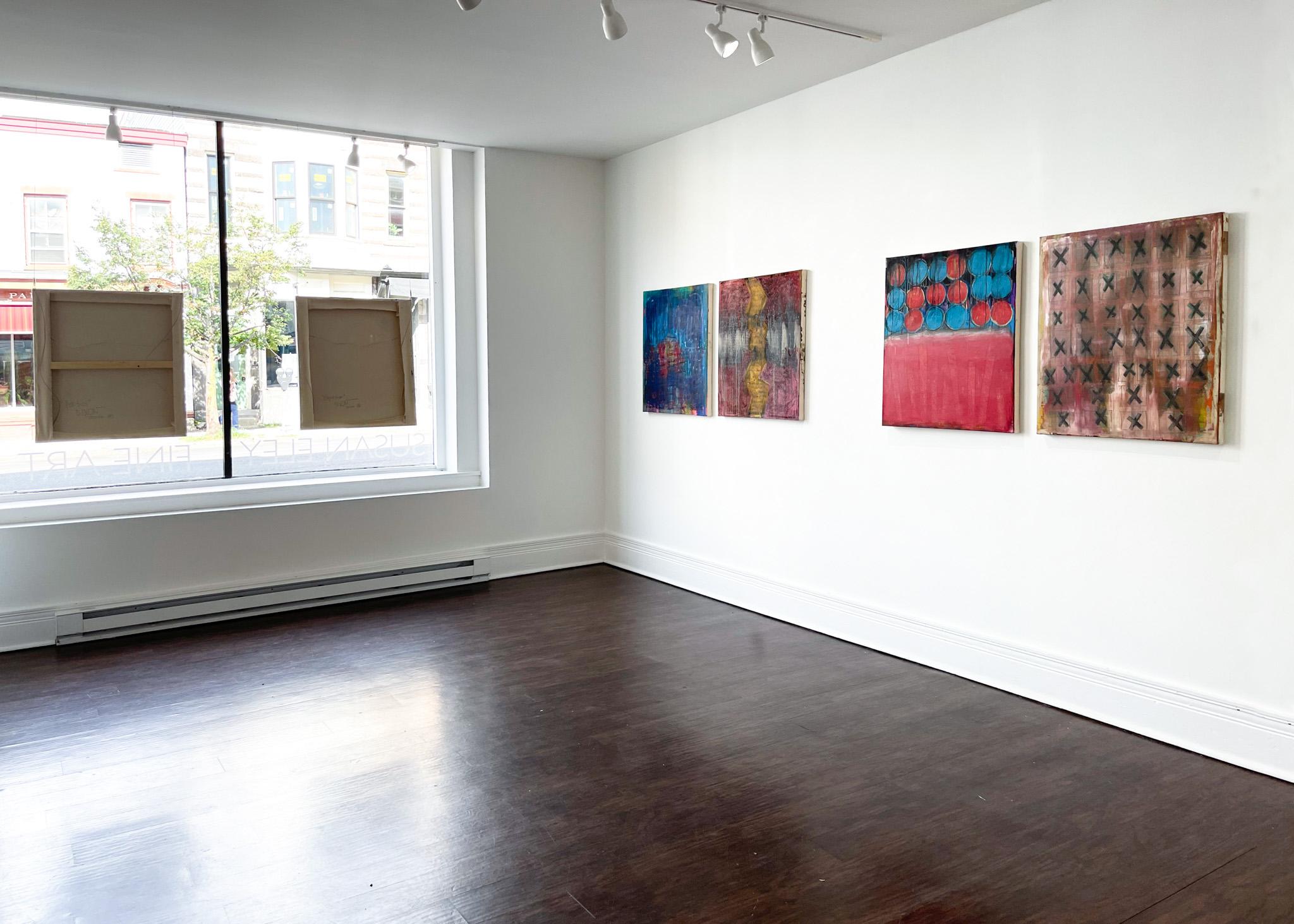 Dispossession, peinture abstraite, acrylique sur toile, colorée, bleu en vente 4