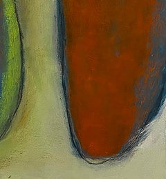 Good Morning #1 (abstract, vessel, blue, green, acrylic painting)