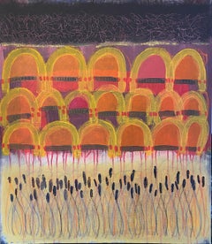 Healthcare, peinture abstraite, acrylique sur toile, colorée, motifs